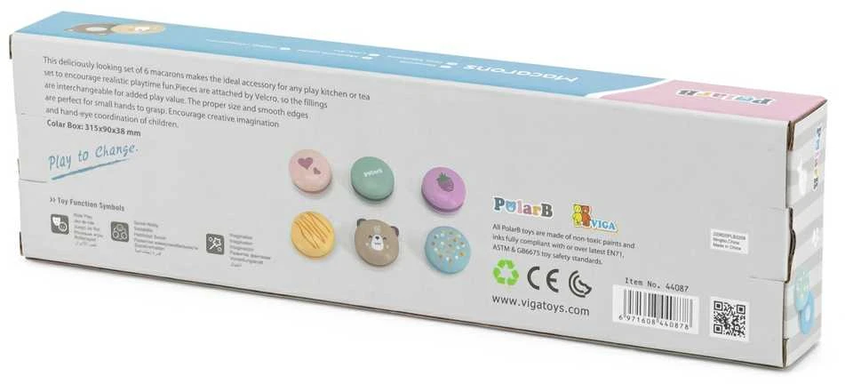 Viga Toys Viga PolarB Mediniai Makaronai 6 Vnt. Rinkinys