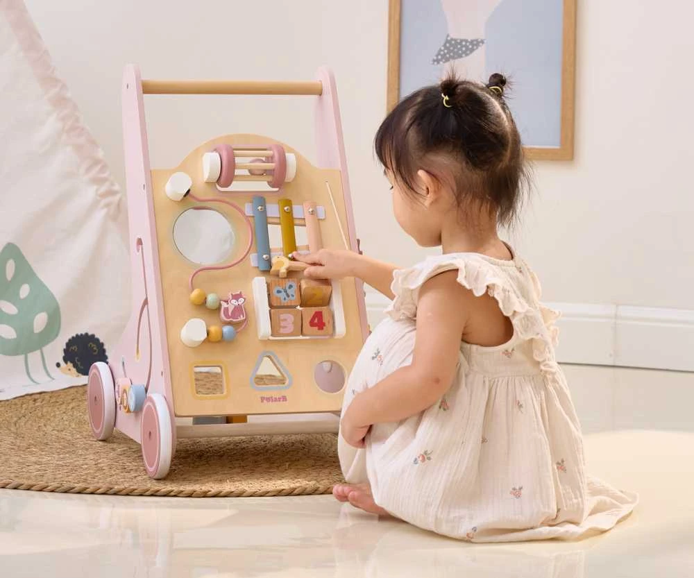 Viga Toys Medinis rožinis stumdukas PolarB