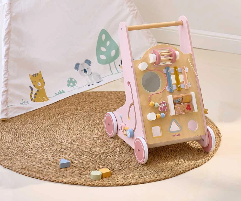 Viga Toys Medinis rožinis stumdukas PolarB