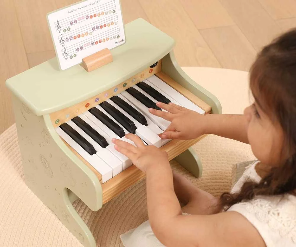 Vaikiškas medinis pianinas VIGA žalias