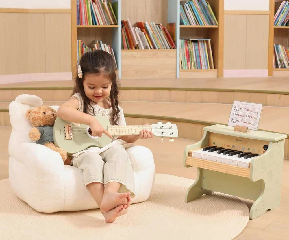 Vaikiškas medinis pianinas VIGA žalias