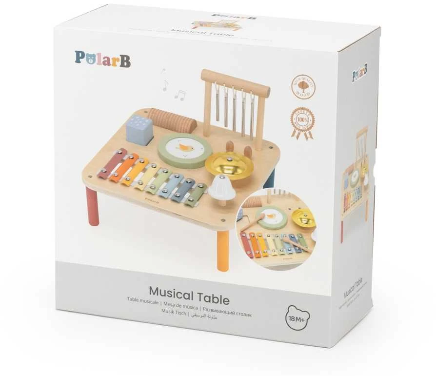 Viga medinis edukacinis muzikinis sensorinis stalas 7 in 1