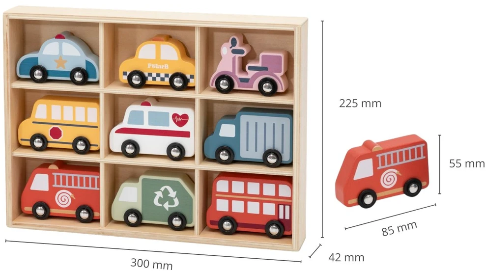 Anek Medinių miesto transporto priemonių rinkinys VIGA 9 vnt