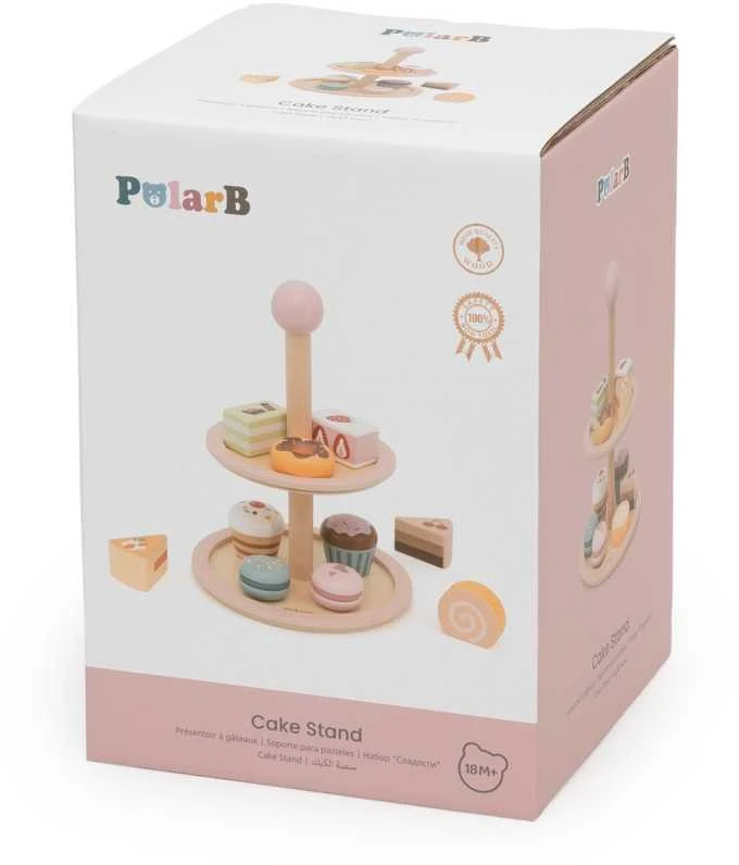 Viga Toys Medinis saldumynų stovas vaikams su priedais VIGA