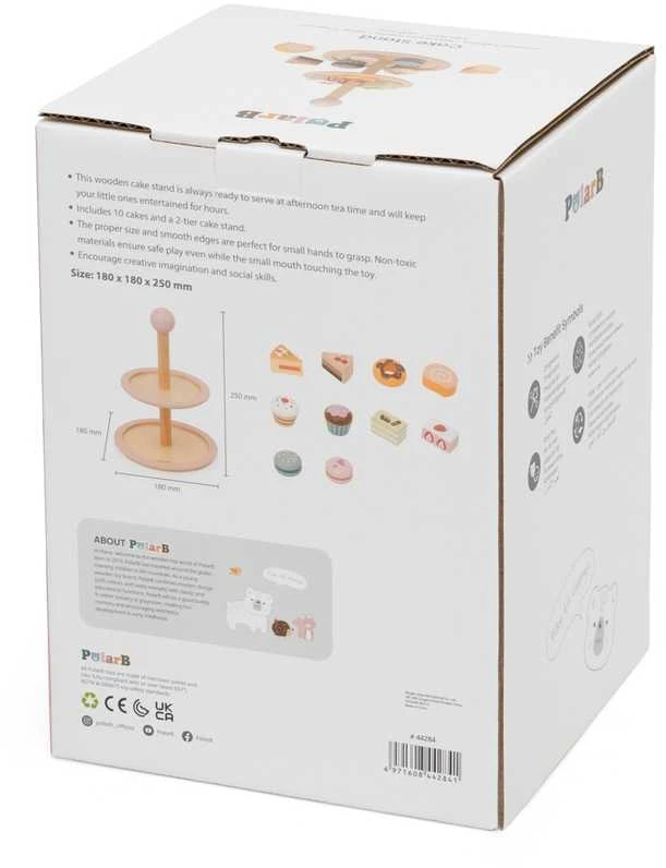 Viga Toys Medinis saldumynų stovas vaikams su priedais VIGA
