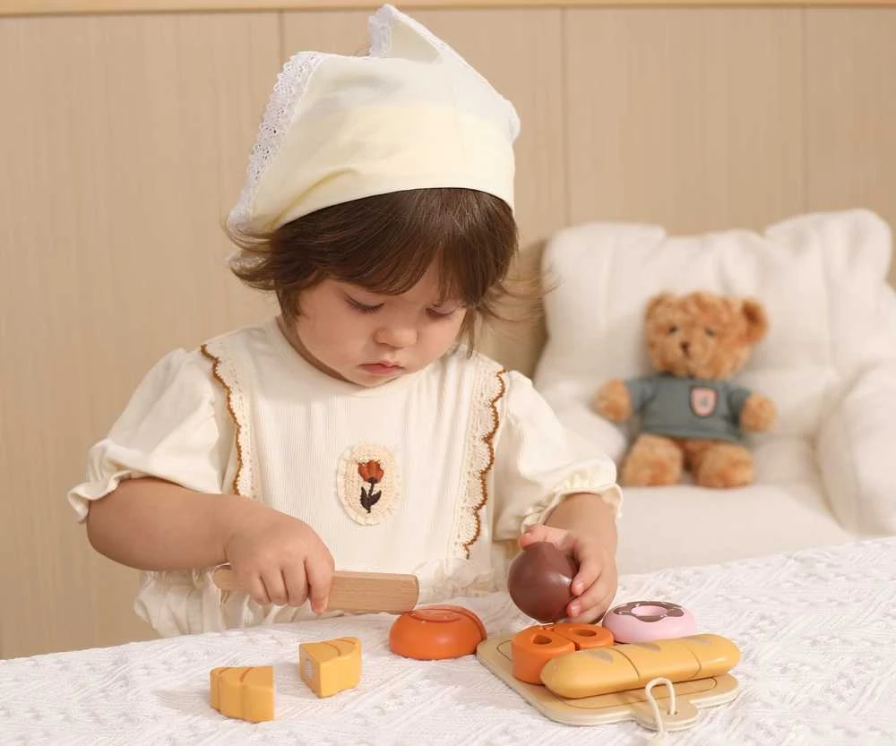 Viga Toys Medinis pusryčių rinkinys mažajam kepėjui VIGA 18 mėn