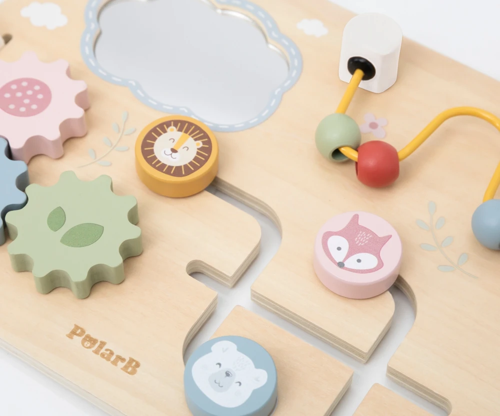 Classic World Medinė Montessori lavinamoji lentelė VIGA daugiafunkcis atradimų stendas mažyliams