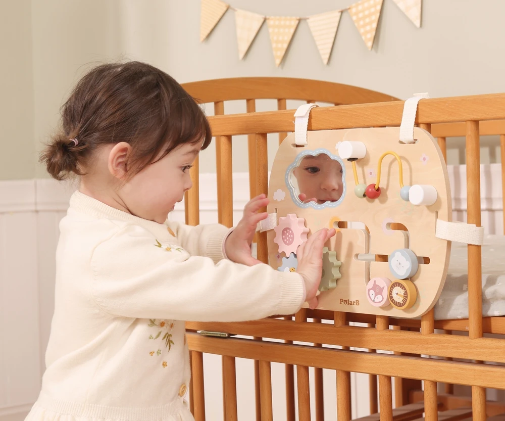 Classic World Medinė Montessori lavinamoji lentelė VIGA daugiafunkcis atradimų stendas mažyliams