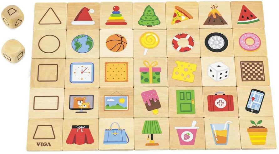 Viga Toys Medinis edukacinis žaidimas formų rūšiavimo dėlionė VIGA 37vnt