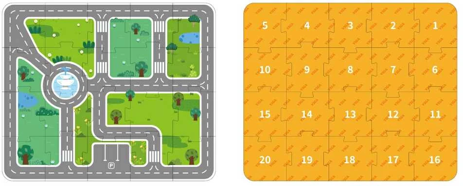Viga Toys Viga Medinis Miesto Statybos Rinkinys Su Dėžute