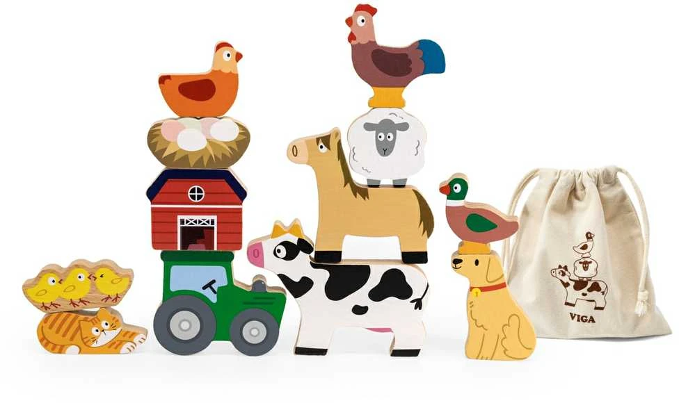 Viga Toys Viga Medinė Žaislai Stovintys Ūkiniai Gyvūnai