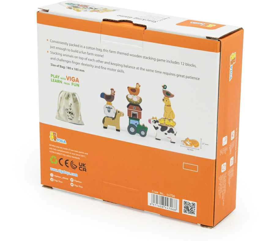 Viga Toys Viga Medinė Žaislai Stovintys Ūkiniai Gyvūnai