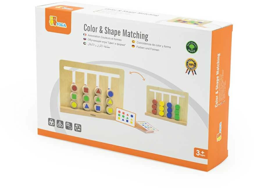 Viga Toys Viga Loginių Žaidimas Spalvų ir Formų Atitikimu