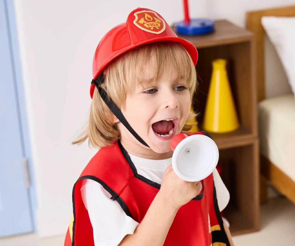 Viga Toys VIGA Mažojo gaisrininko rinkinys su liemene 8vnt