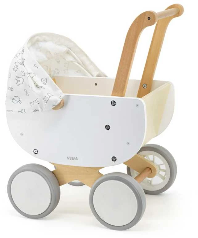 Viga Toys VIGA 44719 Medinis lėlių vežimėlis su gondola