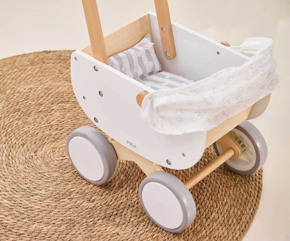 Viga Toys VIGA 44719 Medinis lėlių vežimėlis su gondola