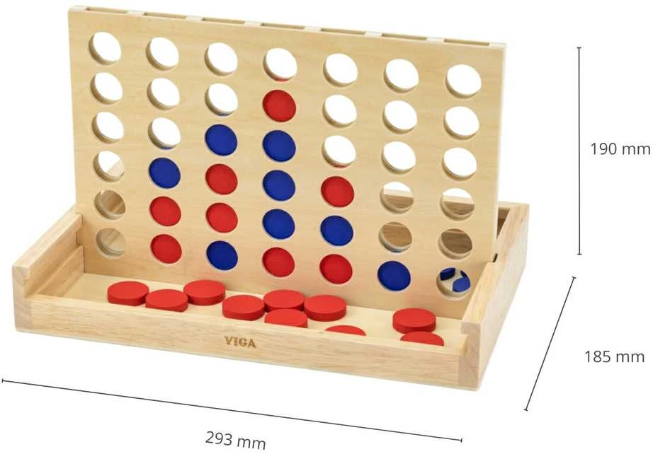 Dėlionė Medinis loginis žaidimas Viga Toys "4 in a Row" nuo 3 metų