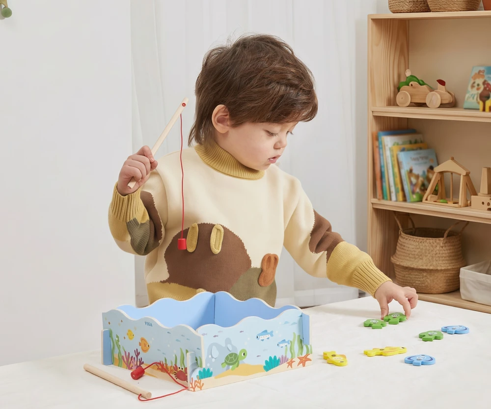 Viga Toys Medinis magnetinis žvejybos žaidimas vaikams VIGA
