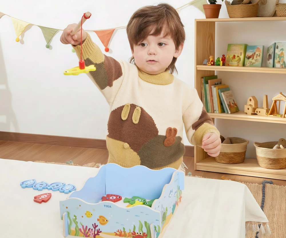 Viga Toys Medinis magnetinis žvejybos žaidimas vaikams VIGA