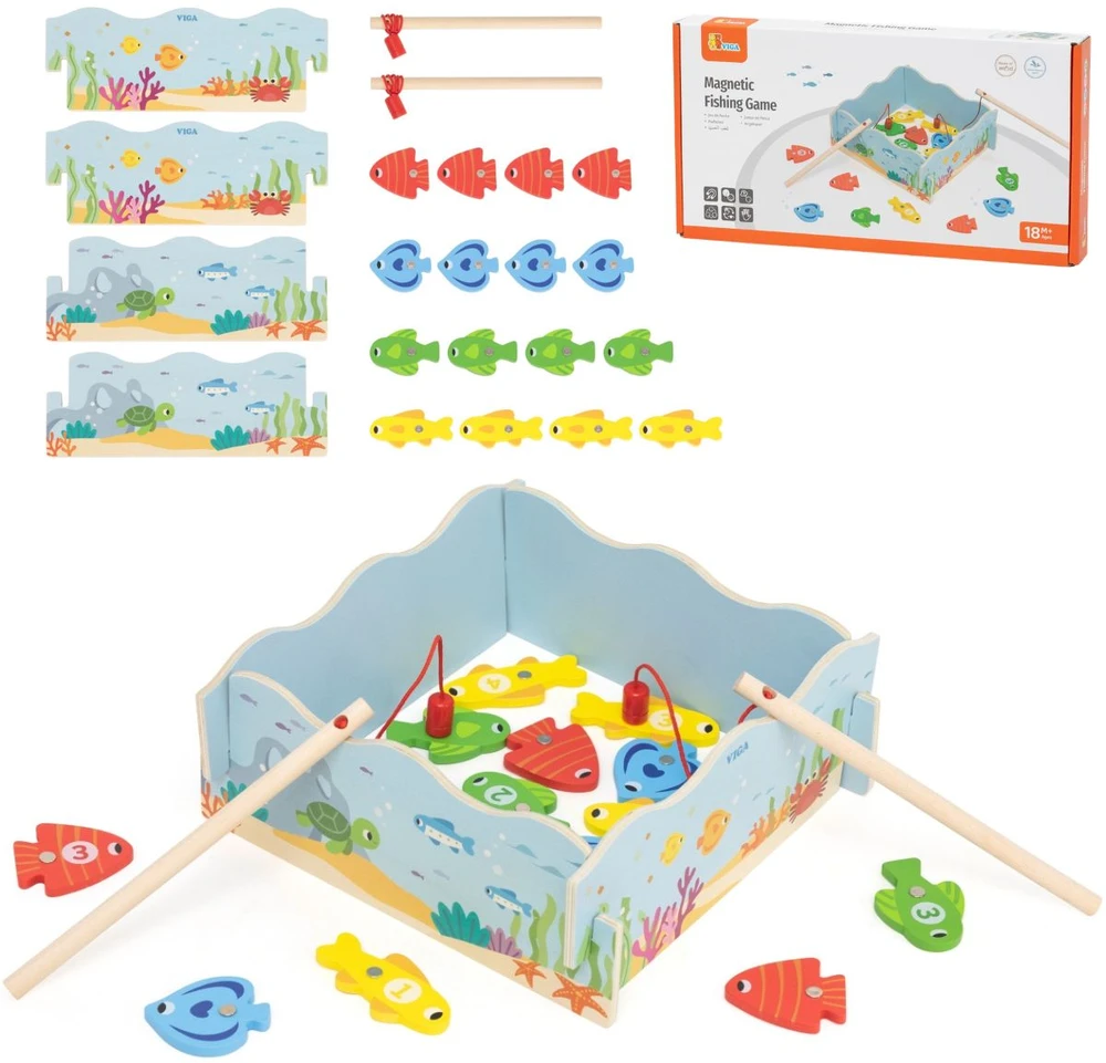 Viga Toys Medinis magnetinis žvejybos žaidimas vaikams VIGA