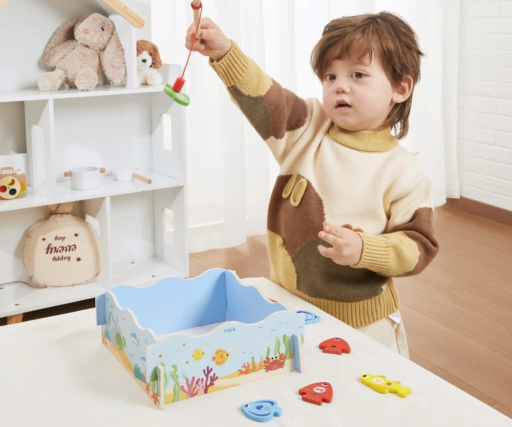 Viga Toys Medinis magnetinis žvejybos žaidimas vaikams VIGA