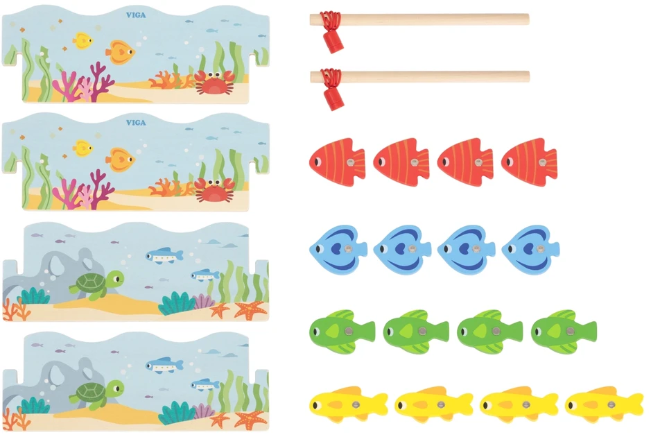 Viga Toys Medinis magnetinis žvejybos žaidimas vaikams VIGA