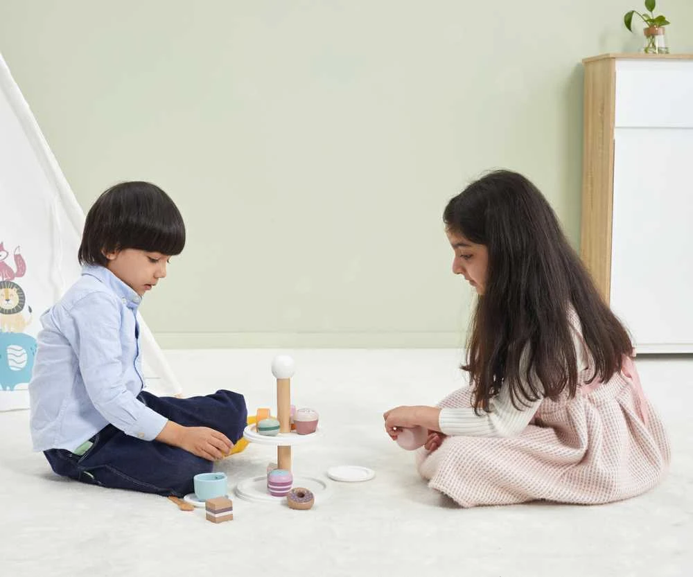 Viga Toys PolarB medinis popietinės arbatėlės rinkinys
