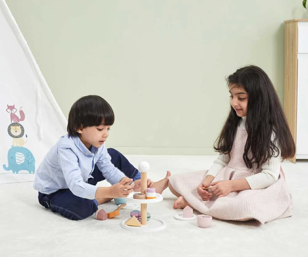 Viga Toys PolarB medinis popietinės arbatėlės rinkinys