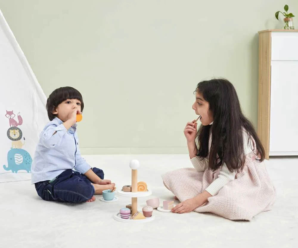Viga Toys PolarB medinis popietinės arbatėlės rinkinys