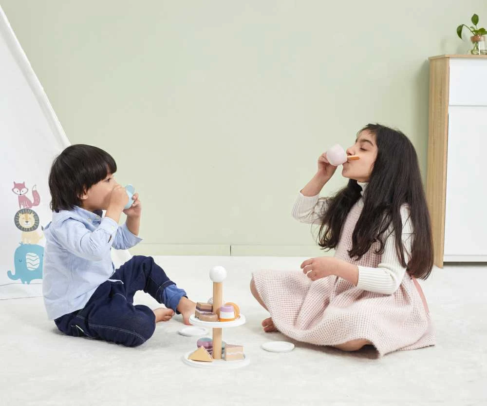 Viga Toys PolarB medinis popietinės arbatėlės rinkinys