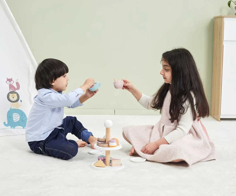 Viga Toys PolarB medinis popietinės arbatėlės rinkinys