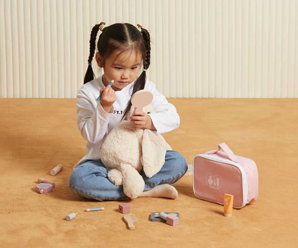 Viga Toys Medinis makiažo rinkinys kosmetikos krepšys