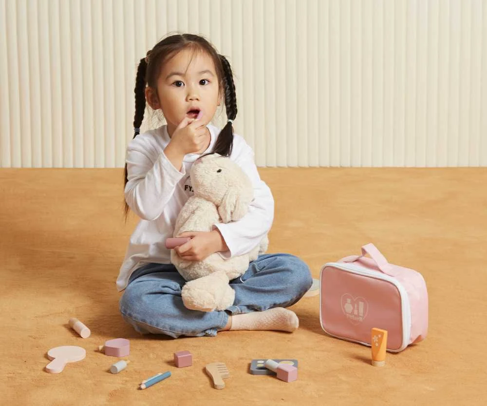 Viga Toys Medinis makiažo rinkinys kosmetikos krepšys