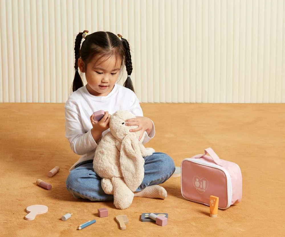 Viga Toys Medinis makiažo rinkinys kosmetikos krepšys