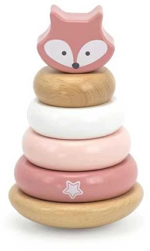 Viga Toys rinkinys Medinė piramidė + plaktukas Montessori Fox
