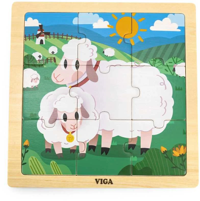 Viga Dėlionė 9 vnt. - Avys aprašymas - Prekės nuotrauka
