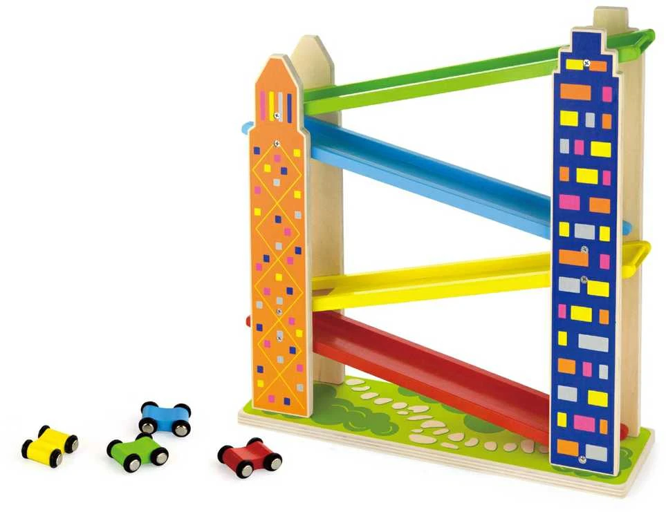 Viga Toys Viga medinė automobilių trasa City 4 automobiliai