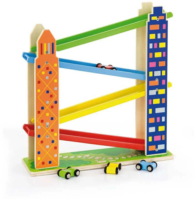 Viga Toys Viga medinė automobilių trasa City 4 automobiliai