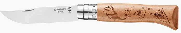 Kišeninis peilis dekoruota rankena Opinel Nr.8 Stainless Steel Engraving Biking