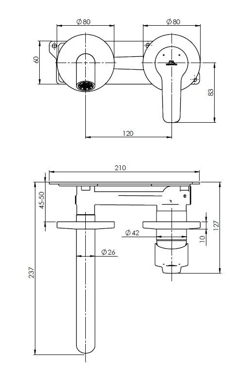 Rubineta Potinkinis maišytuvas Torino-1F (BK)