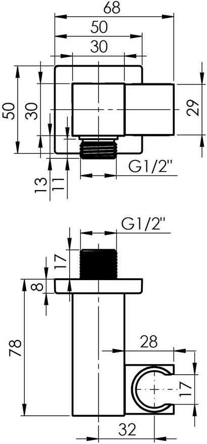 Potinkinis vonios maišytuvas Rubineta THERMO-3F-OLO (SQ) - Chromas