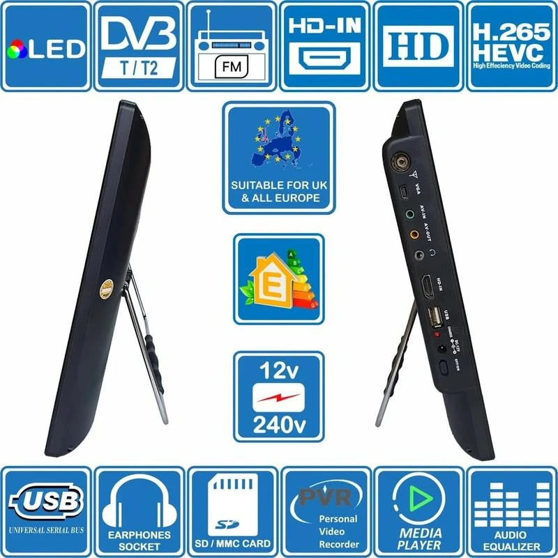 Televizorius Unispectra 19" Mini home/travel TV HD LED TV, 19" (~47 cm) + Screen Mirroring