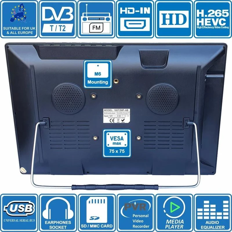 Televizorius Unispectra 19" Mini home/travel TV HD LED TV, 19" (~47 cm) + Screen Mirroring