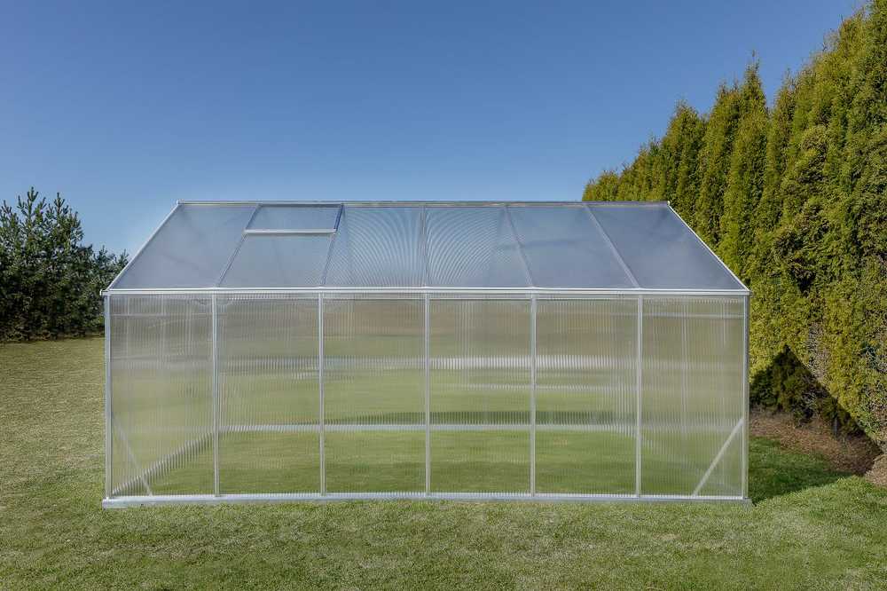 Gamprė Lietuviškas šiltnamis SANUS UP! XL-16, 2,90 x 5,70, dažyto aliuminio konstrukcija, 6mm polikarbonatinė danga (Sienos aukštis 170cm), 2 stoglangiai
