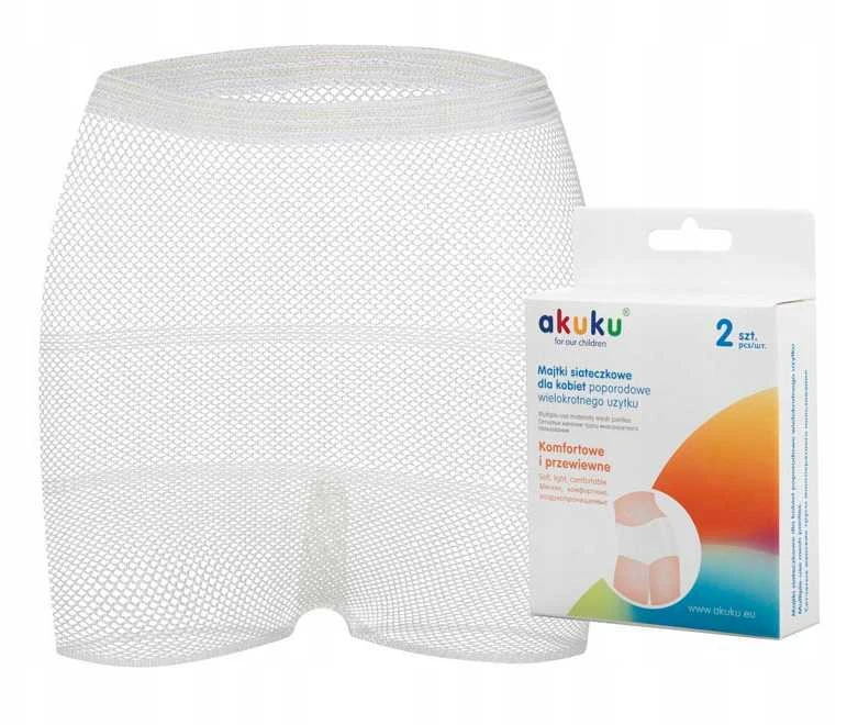 Akuku daugkartinės tinklinės kelnaitės po gimdymo, dydis - L, 2 vnt. А0233