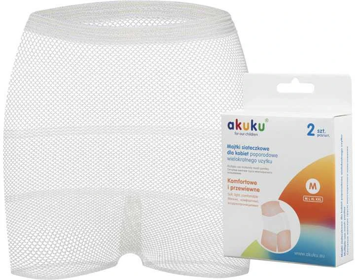 Akuku daugkartinės tinklinės kelnaitės po gimdymo, dydis - M, 2 vnt. А0233