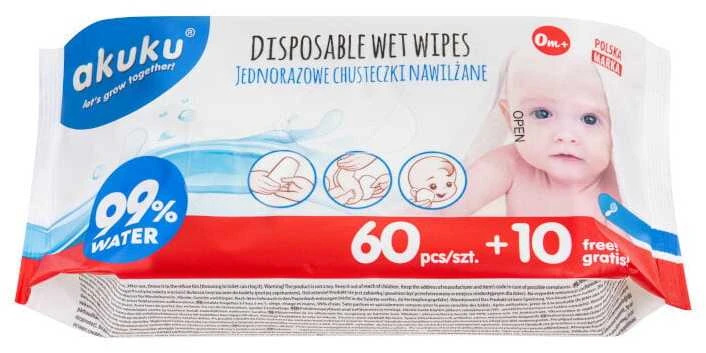 AKUKU drėgnos servetėlės, 70 vnt., A0031