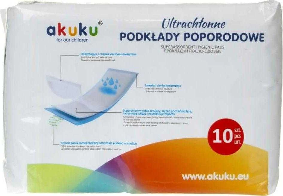 AKUKU higieniniai įklotai po gimdymo, 10 vnt., A0369