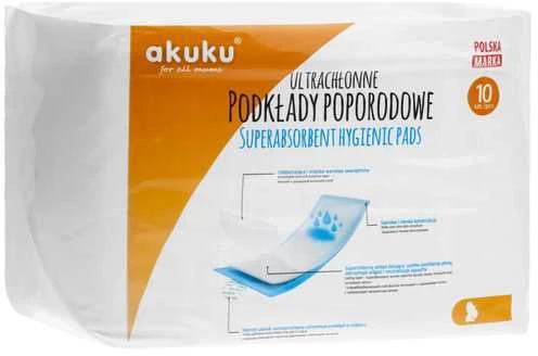 AKUKU higieniniai įklotai po gimdymo, 10 vnt., A0369