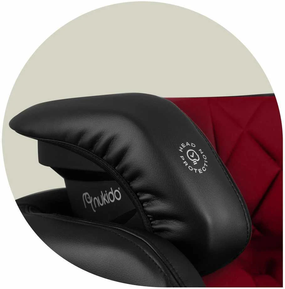 Automobilinė kėdutė Nukido Louis juoda - raudona, 15-36 kg ISOFIX